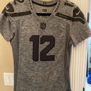 Seahawks 12th Fan Gridiron Grey Womens Jersey